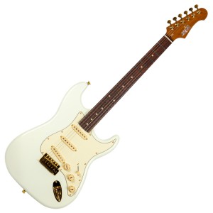 Jet Guitars JS-380 OWG Roasted Maple and Rosewood with Gold Hardware - White